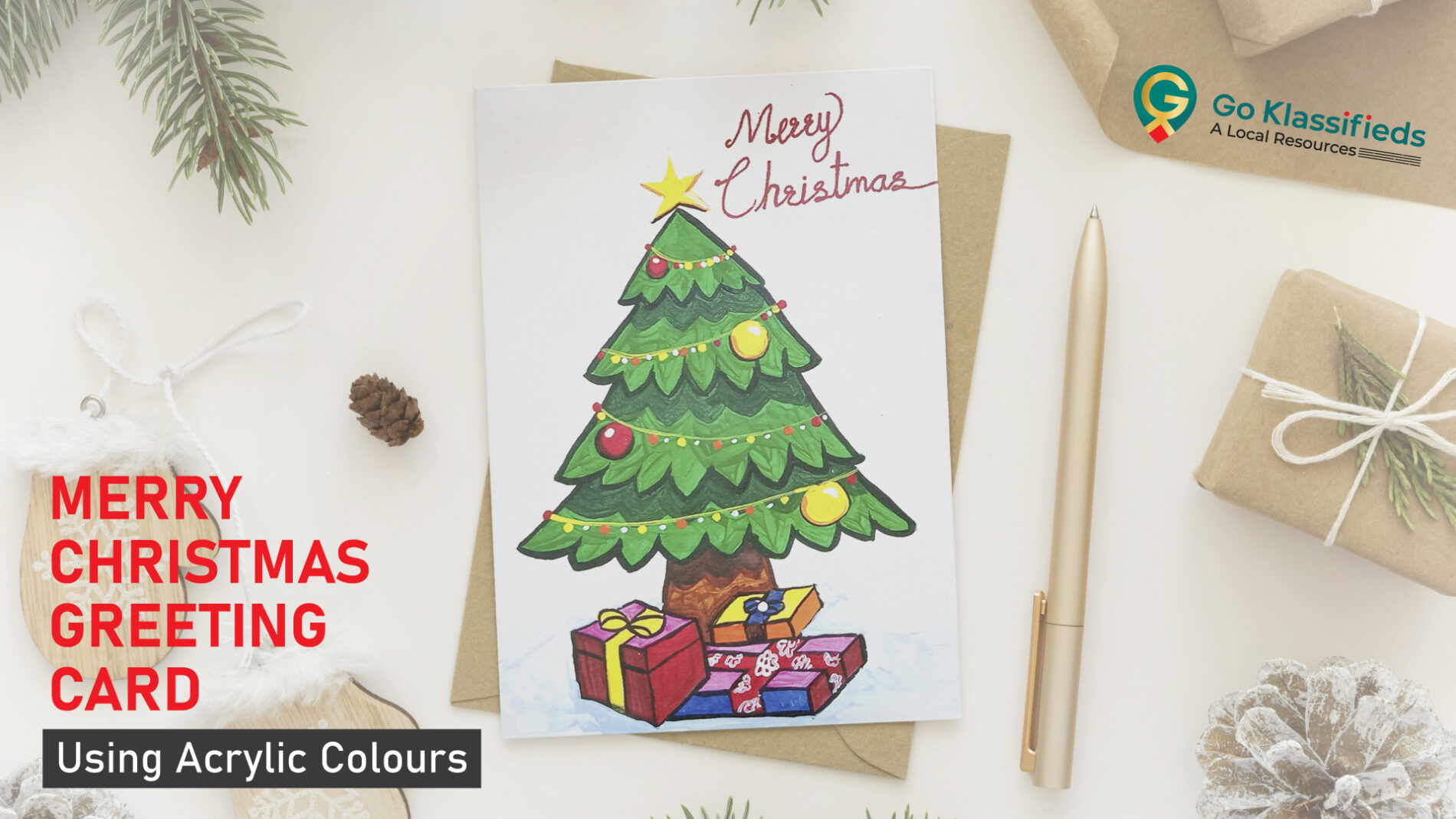 Merry Christmas Greeting Card Drawing